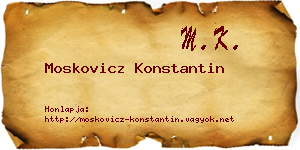 Moskovicz Konstantin névjegykártya